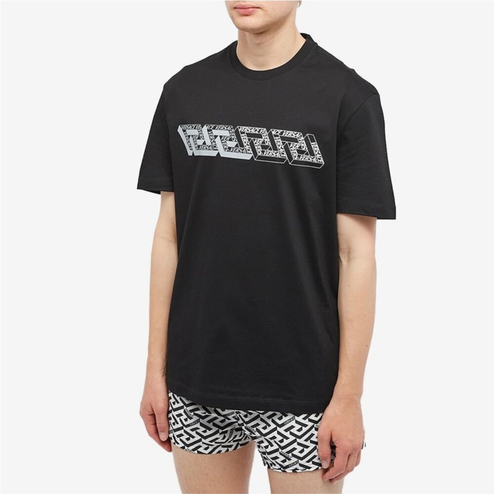 Versace Black 'La Greca' T-Shirt  5XL